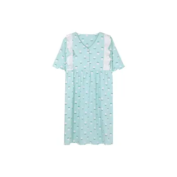 Mulong Family Nightgown Women's Blue