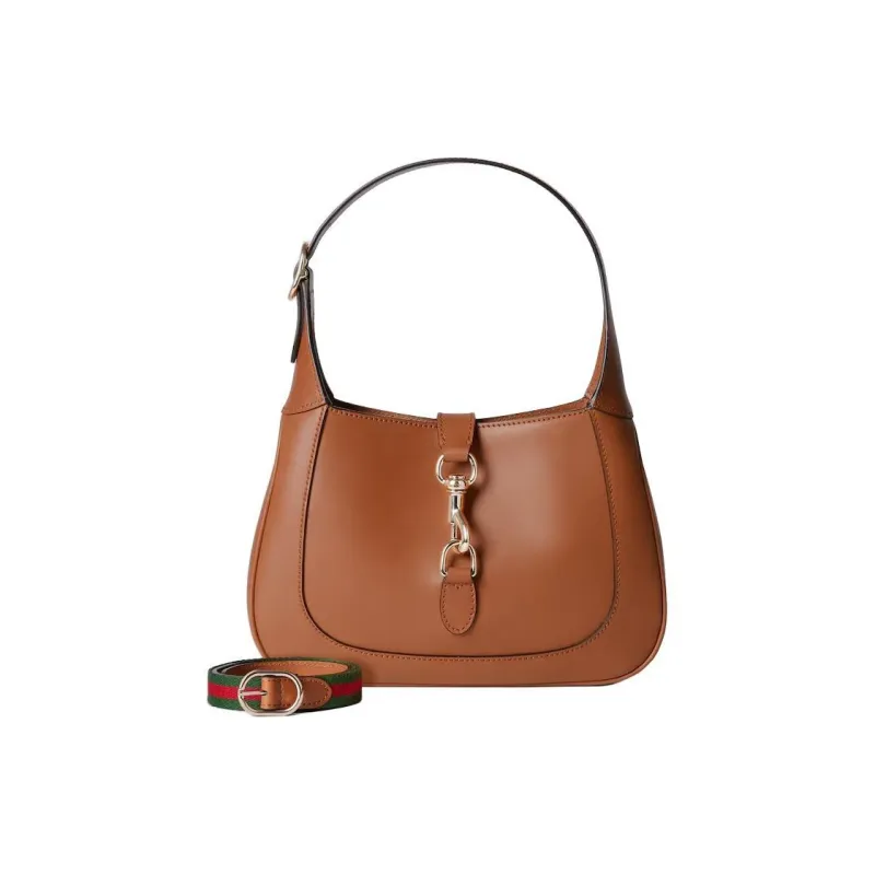GUCCI Canvas With Leather Handbag, Shoulder Bag Women's Brown-1