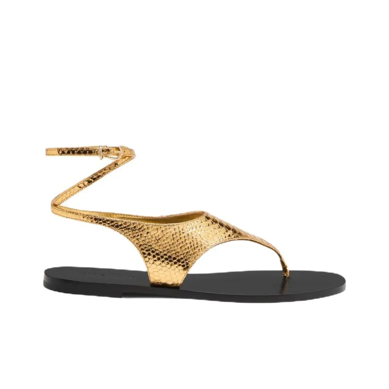 Paris Texas Amalfi Snakeskin-effect Sandals-1