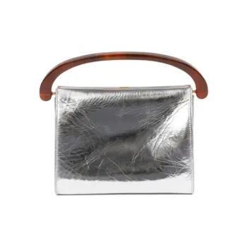 DRIES VAN NOTEN Leather Shoulder Bag Crossbody Bag Handbag Women's Silver