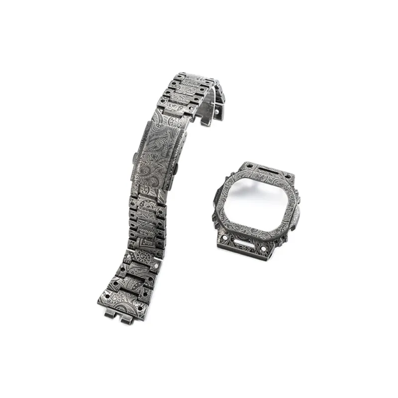 JERALAND Small Block Casio Compatibility Watch Band 24cm Stainless Steel Material-2