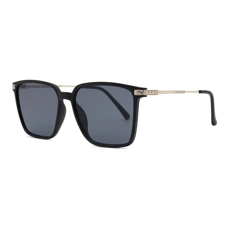 Pair Ponyo PC Square Sunglasses Unisex Black Gold-0