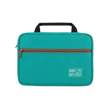 GOX Nylon Toiletry Bag Large Size Unisex Wise Black Peacock Blue