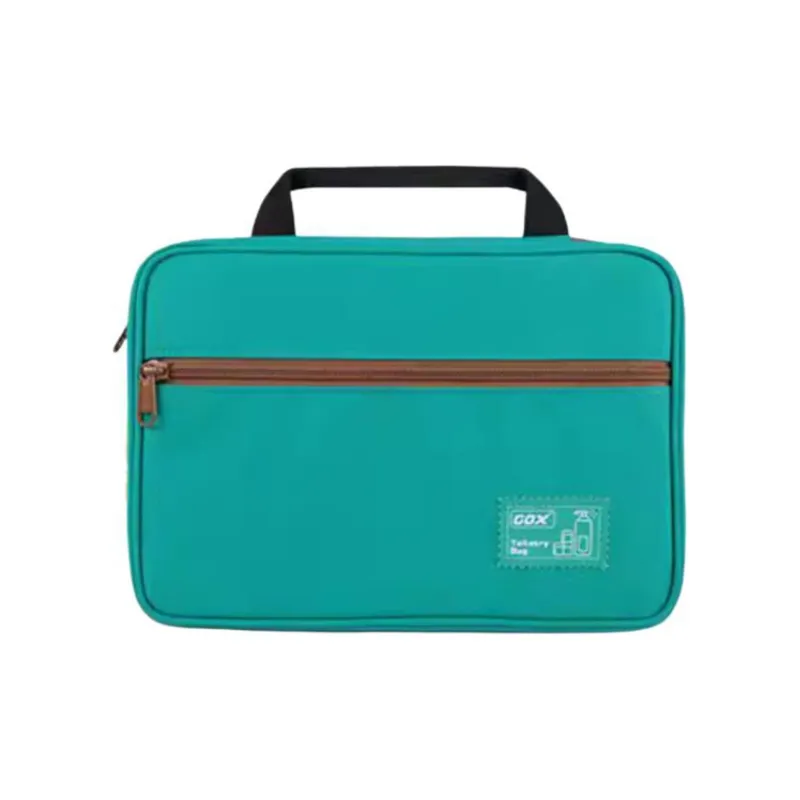 GOX Nylon Toiletry Bag Large Size Unisex Wise Black Peacock Blue-5