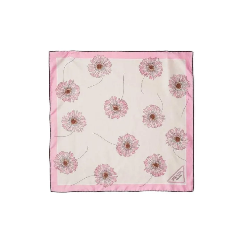 PRADA Floral-print Twill Scarf-0
