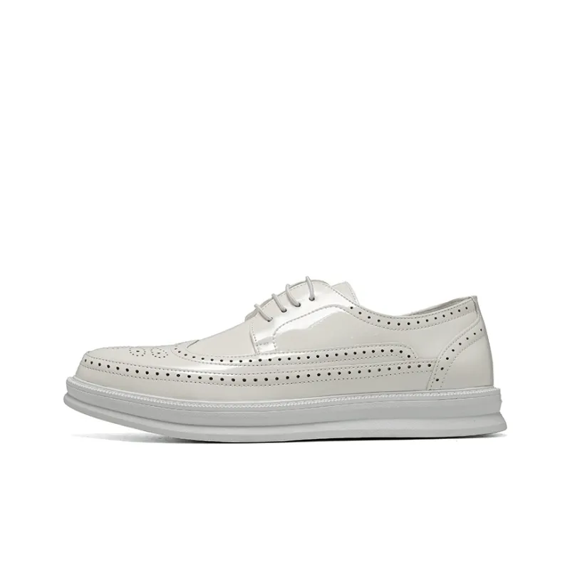 Romon Dress Shoes Men Low Top Black, Brown, Gray, White-12