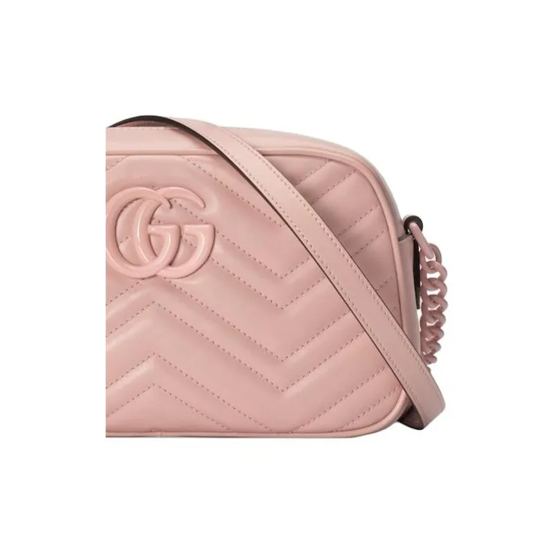 GUCCI GG Marmont Leather Crossbody Bag Shoulder Bag Small Size Women's Pink-8