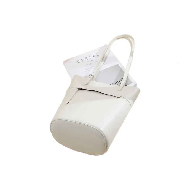 DIFENISE Synthetic Leather One Shoulder Portable Bucket Bag Regular Women's Combo Bag Black And White-11