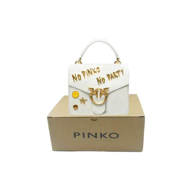 PINKO Cow Leather Bird Bag Swallow Bag Handbag Mini Women's White-7