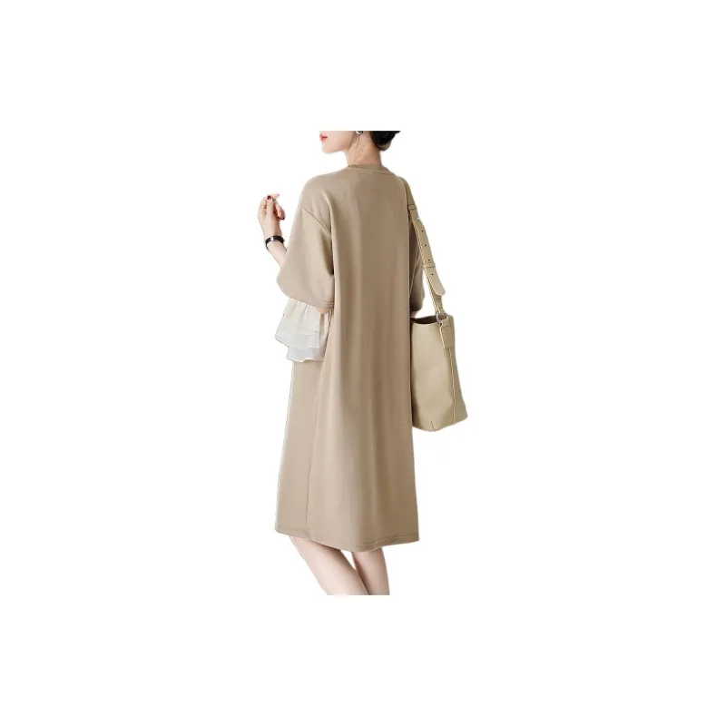 【dme】 Short Sleeved Dresses Women's Milk Coffee-1
