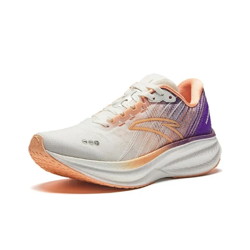 Anta Cushioning, Slip Resistant, And Abrasion Resistant Low Top Casual Running Shoes Women's White Purple-1