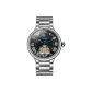 Silver Case Black Dial Steel Band