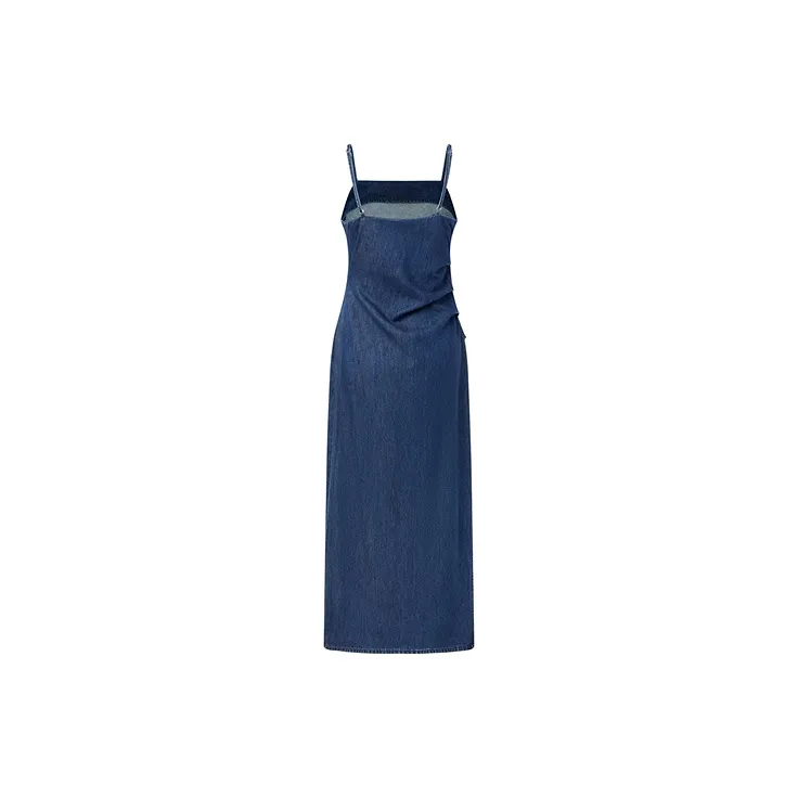 PEACEBIRD Slip Dresses Women's Denim Blue-1
