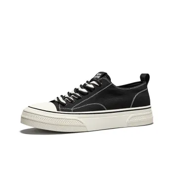 Hautton Jeans Abrasion Resistant Breathable Lightweight Low Top Canvas Shoes Unisex Black