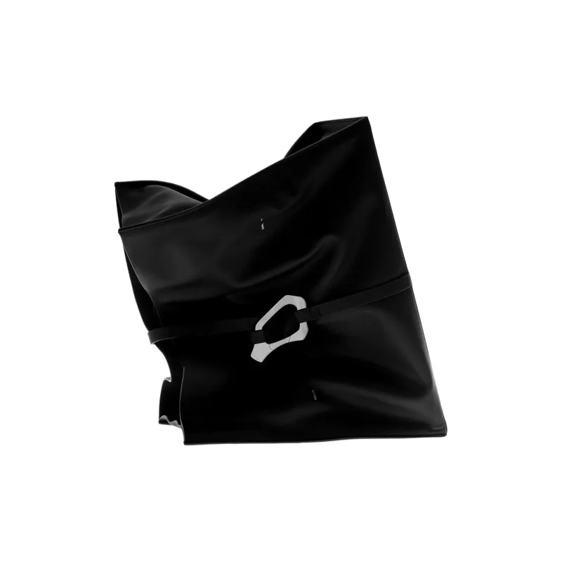 HELIOT EMIL Cow Leather Tote Bag Shopping Bag Shoulder Bag Handbag Unisex Black-3