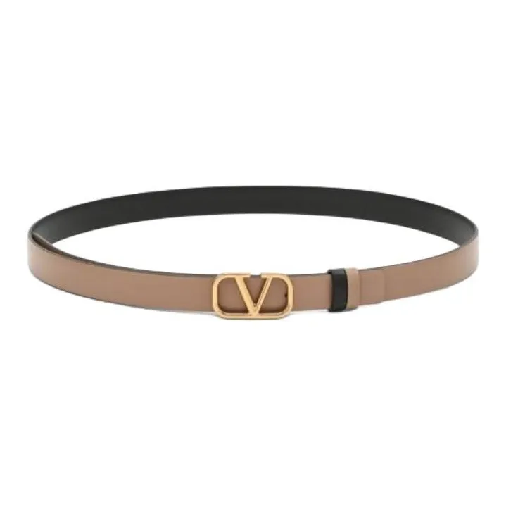 Valentino Leather Belts Women's Pink/Black Width 2CM-0