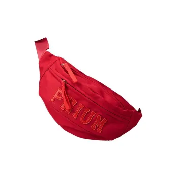 POY Nylon Fabric Women's Crossbody Bag Trendy Fanny Pack Medium Size Unisex Red
