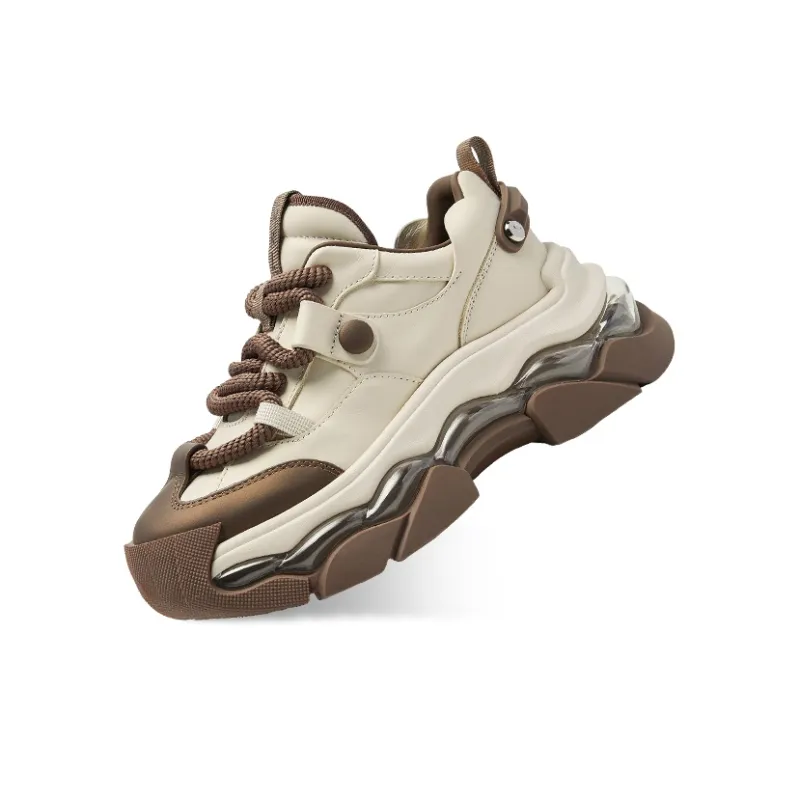 CHERYKALLY Chunky Sneakers Women's Low Top Ecru-14