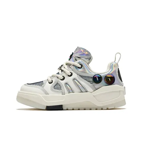 Palladium Electronic Music Button Shoes Low Top Skateboard Shoes Unisex Silver