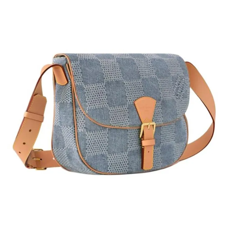 LOUIS VUITTON Montsouris Messenger Mm Damier Denim 3D Blue Denim-1
