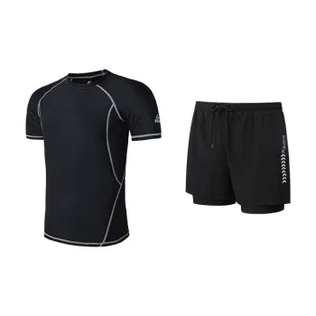 PEAK Swimming Sets Polyester Elastane Seaside Vacation With Hot Spring Men's Black