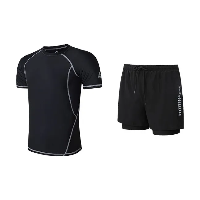 PEAK Swimming Sets Polyester Elastane Seaside Vacation With Hot Spring Men's Black-0