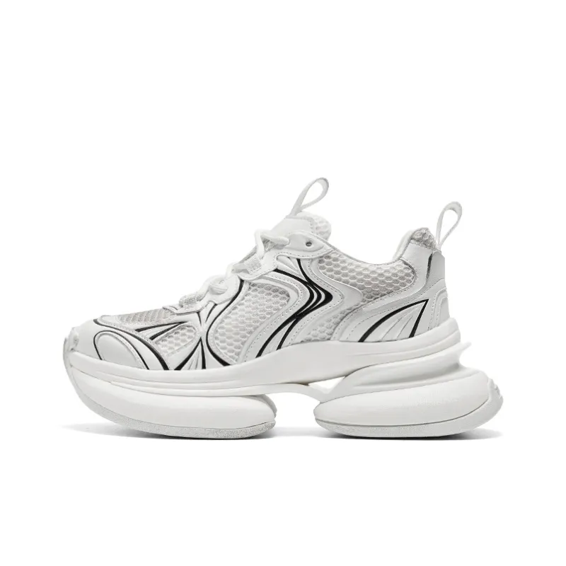 CHERYKALLY Chunky Sneakers Women's Low Top White-0