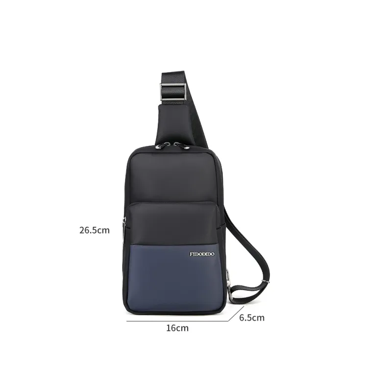 FIDO DIDO Fabric Crossbody Bag, Sling Bag Medium Size Men's Black-5