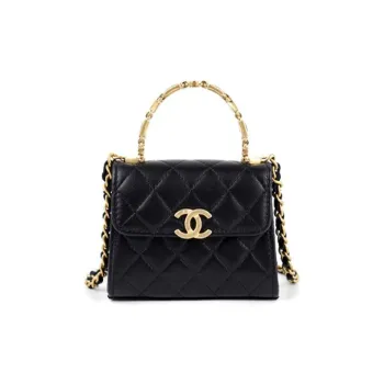 CHANEL Sheepskin Kelly Bag, Shoulder Bag, Crossbody Handbag Mini Women's Black