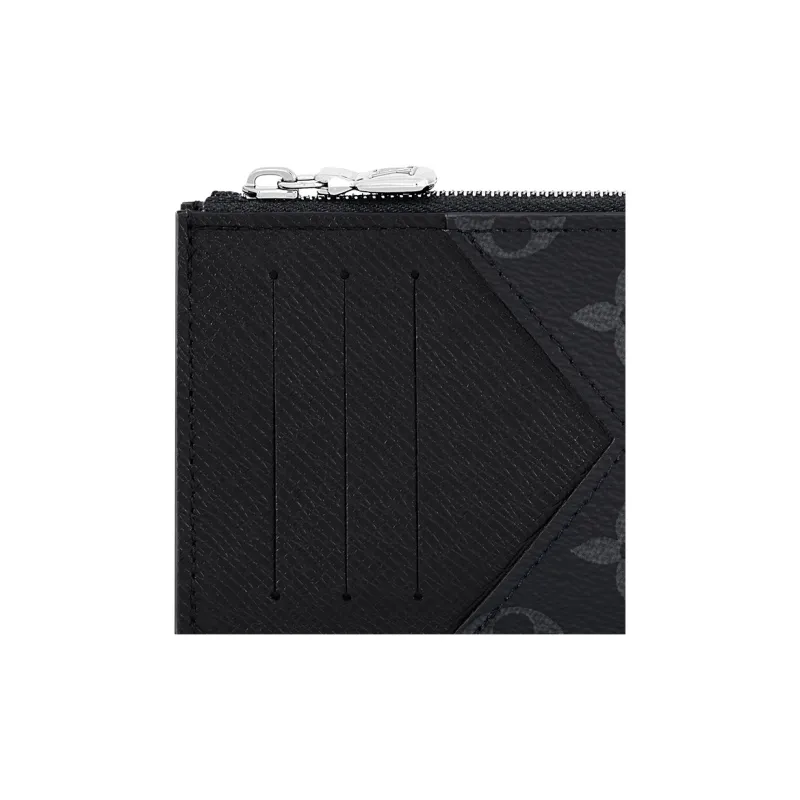 LOUIS VUITTON Coin Card Holder Monogram Eclipse Taiga Black-4