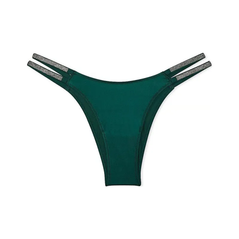 Victoria's Secret PINK/VERYSEXY Double Shine Strap Smooth Brazilian Panty Underpants Women's 1 Pack Green-0