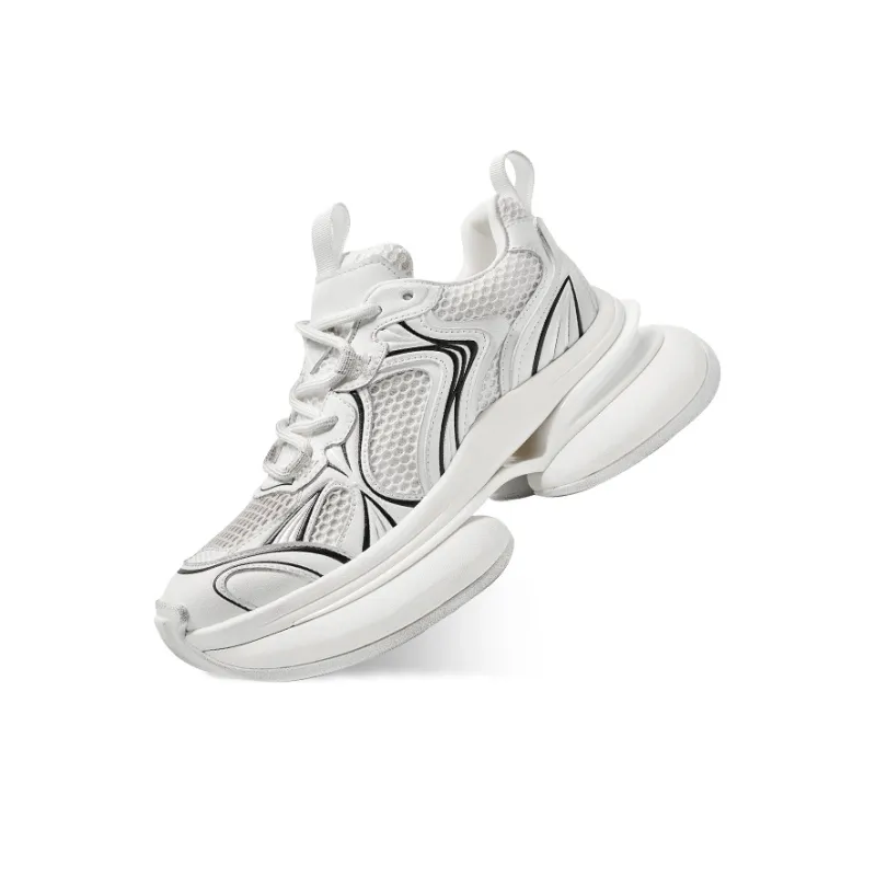 CHERYKALLY Chunky Sneakers Women's Low Top White-5