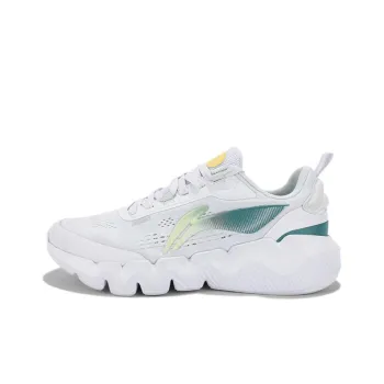 LiNing LN Fle Slip-Resistant Breathable Lightweight Low-Top Casual Shoes Men's White Green