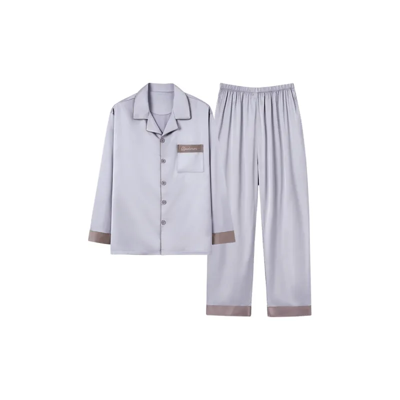 MIIOW Pajama Set Men's Silver Gray-0