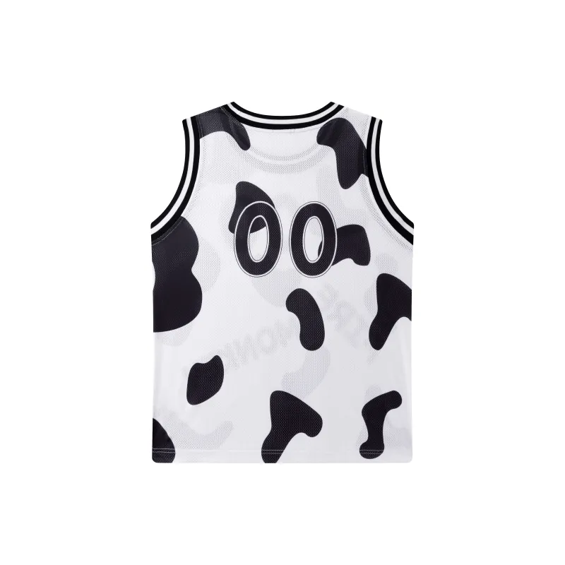 FireMonkey Basketball Jerseys Unisex Black White-1