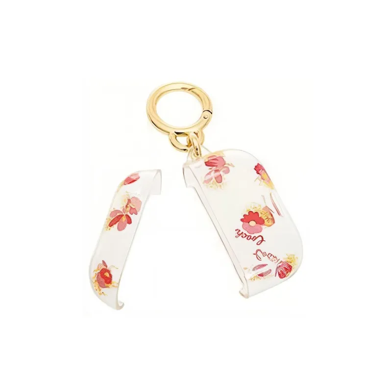 COACH Plastic Earphone Case Women's Transparent & Red-2