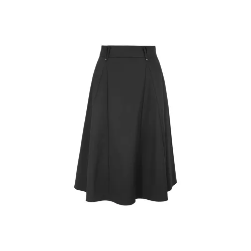 3COLOUR Casual Long Skirts Women's Classic Black