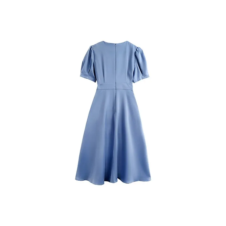 HUASJ Short Sleeved Dresses Women's Blue-1