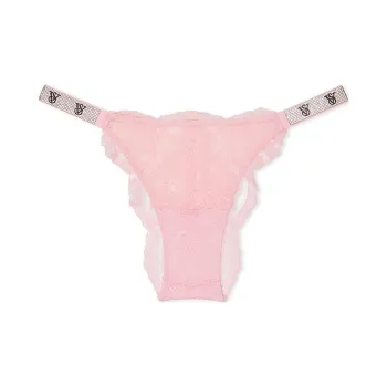 Victoria's Secret VERYSEXY Shine Strap Lace Thong Panty/P Underpants Women's 1 Pack Light Pink