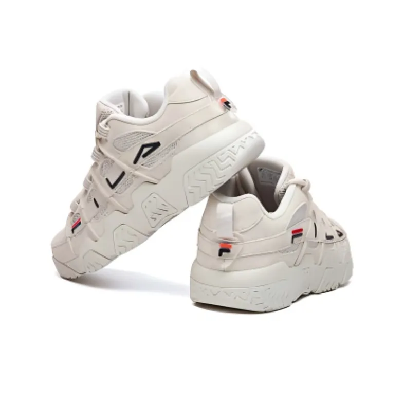 FILA FUSION BARRICADE Cushioned Wear Resistant Breathable Coverage Low Top Basketball Shoes Women's Beige-3