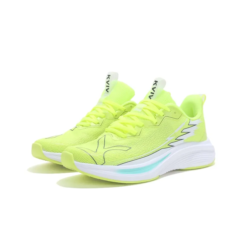 KVIV Cushioning Slip Resistant Breathable Coverage Lightweight Running Shoes Unisex Neon Green-3