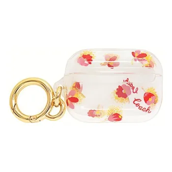 COACH Plastic Earphone Case Women's Transparent & Red
