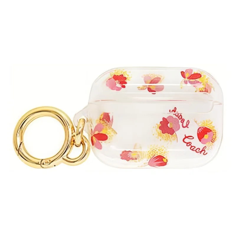 COACH Plastic Earphone Case Women's Transparent & Red-0