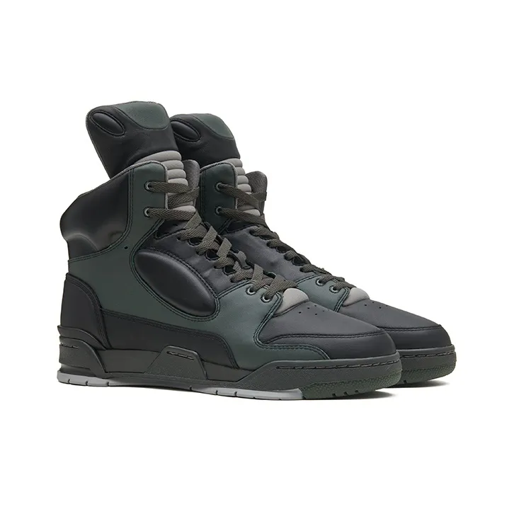 EQLZ EQUALIZER 1980 High Top Vintage Basketball Shoes Unisex Black Agate-2