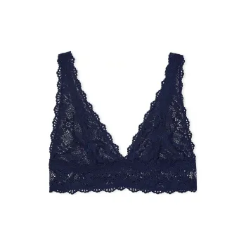 Victoria's Secret PINK/VICTORIA'SSECRET Lace Triangle Bralette/ Noir Navy Bra Women's Marine Blue