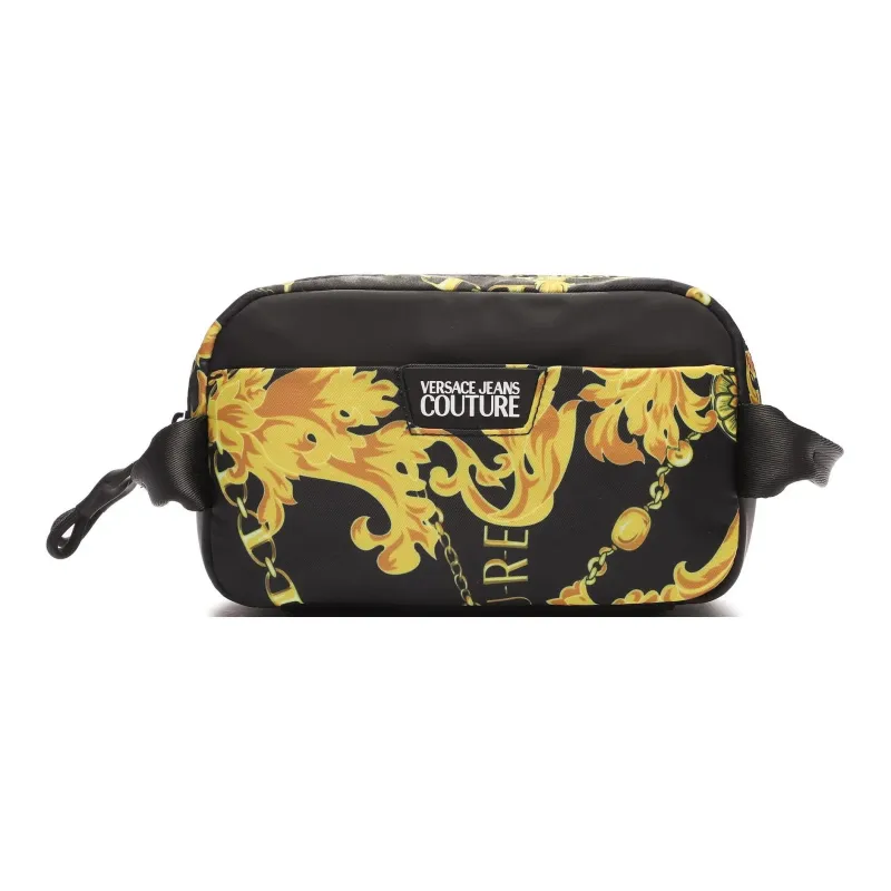 VERSACE JEANS COUTURE Polyester Storage Bag, Makeup Bag, Toiletry Bag Men's Black & Gold-0