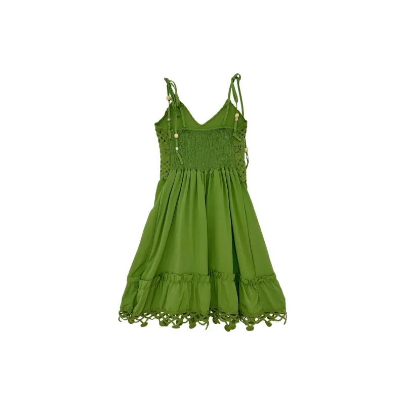 Icicofficial Slip Dresses Women's Green-1