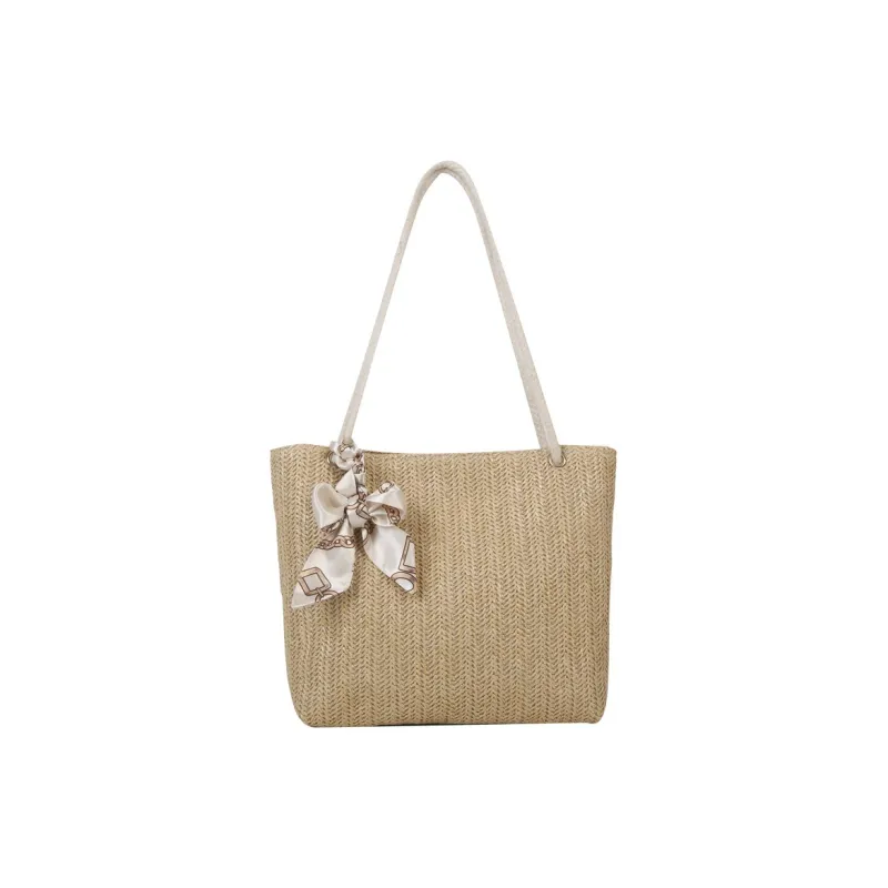Barang Bear Fabric Shoulder Bag Regular Unisex White/Khaki-3