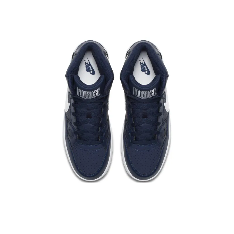 Nike Son Of Force Slip Resistant, Abrasion Resistant, Breathable Mid Top Skateboard Shoes Men's Blue White-3