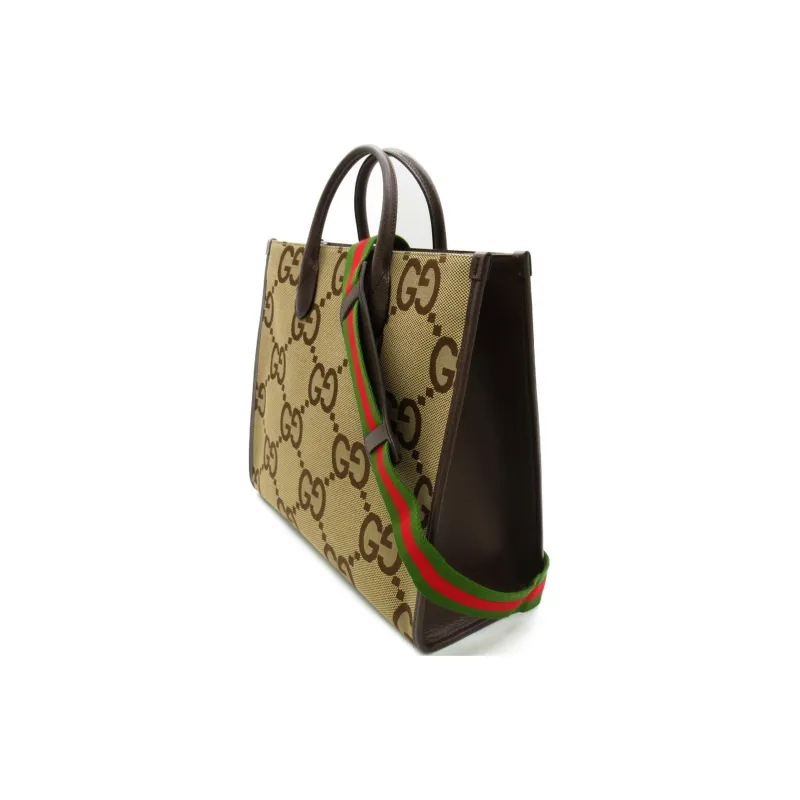 GUCCI GG Canvas Canvas Bag Tote Bag Shopping Bag Shoulder Bag Crossbody Bag Handbag Unisex Brown-1